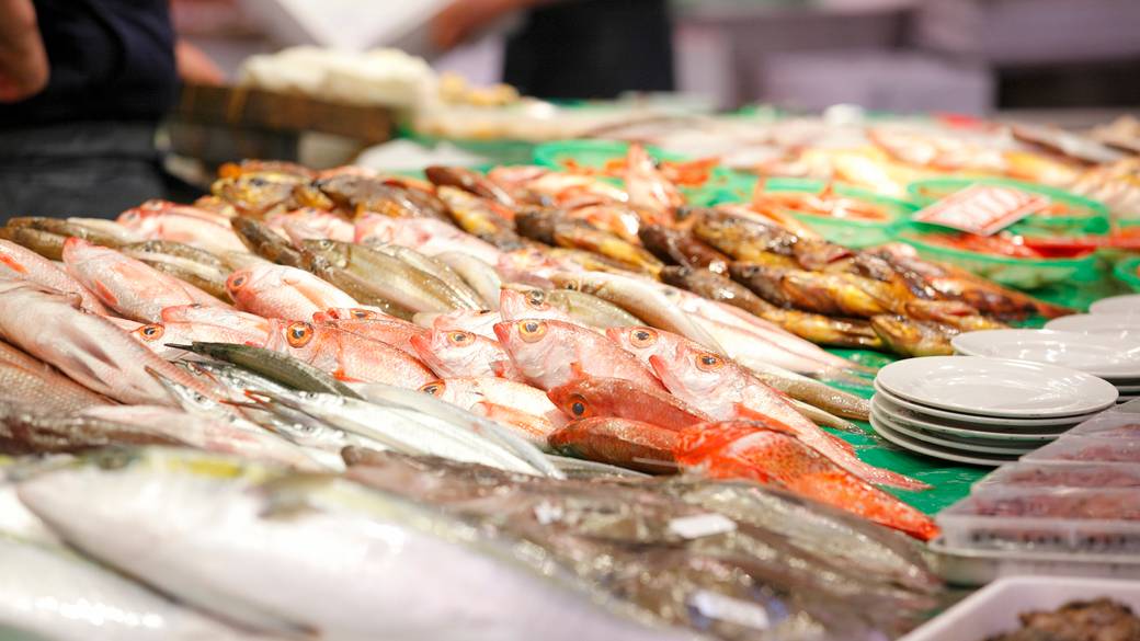 近江町市場に並ぶ鮮魚 / 4