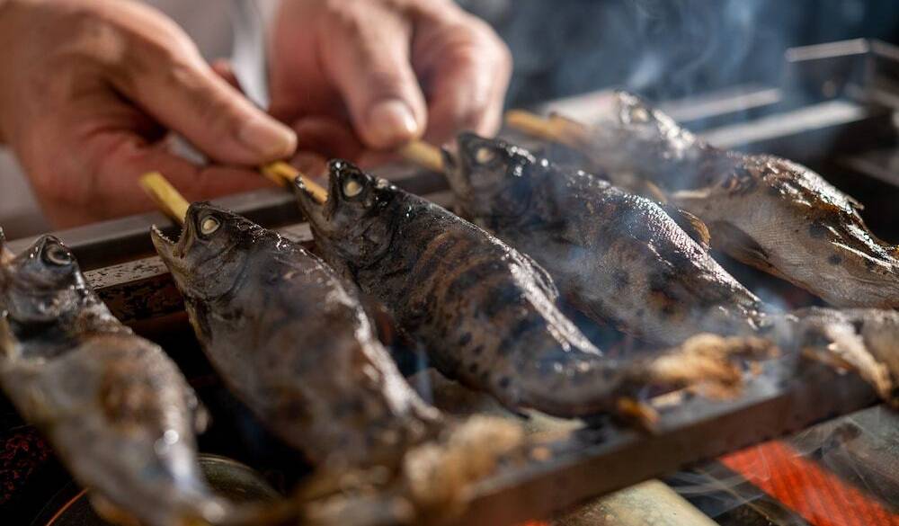 夕食／ヤマメの塩焼き / 3
