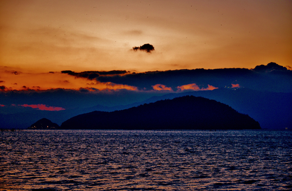 琵琶湖に浮かぶ有人島「沖島」26350