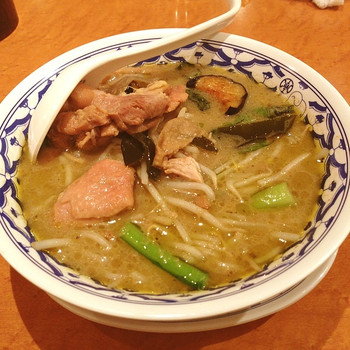 「チャオタイ 銀座店」料理 1084700 やっぱり美味しい！
グリーンカレーラーメン＼(^o^)／
タイ料理最高！