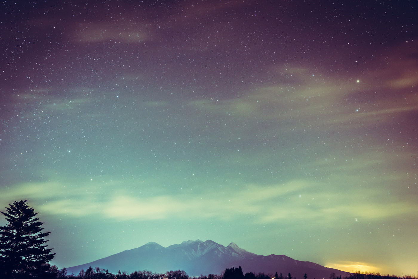 八ヶ岳の冬星景　