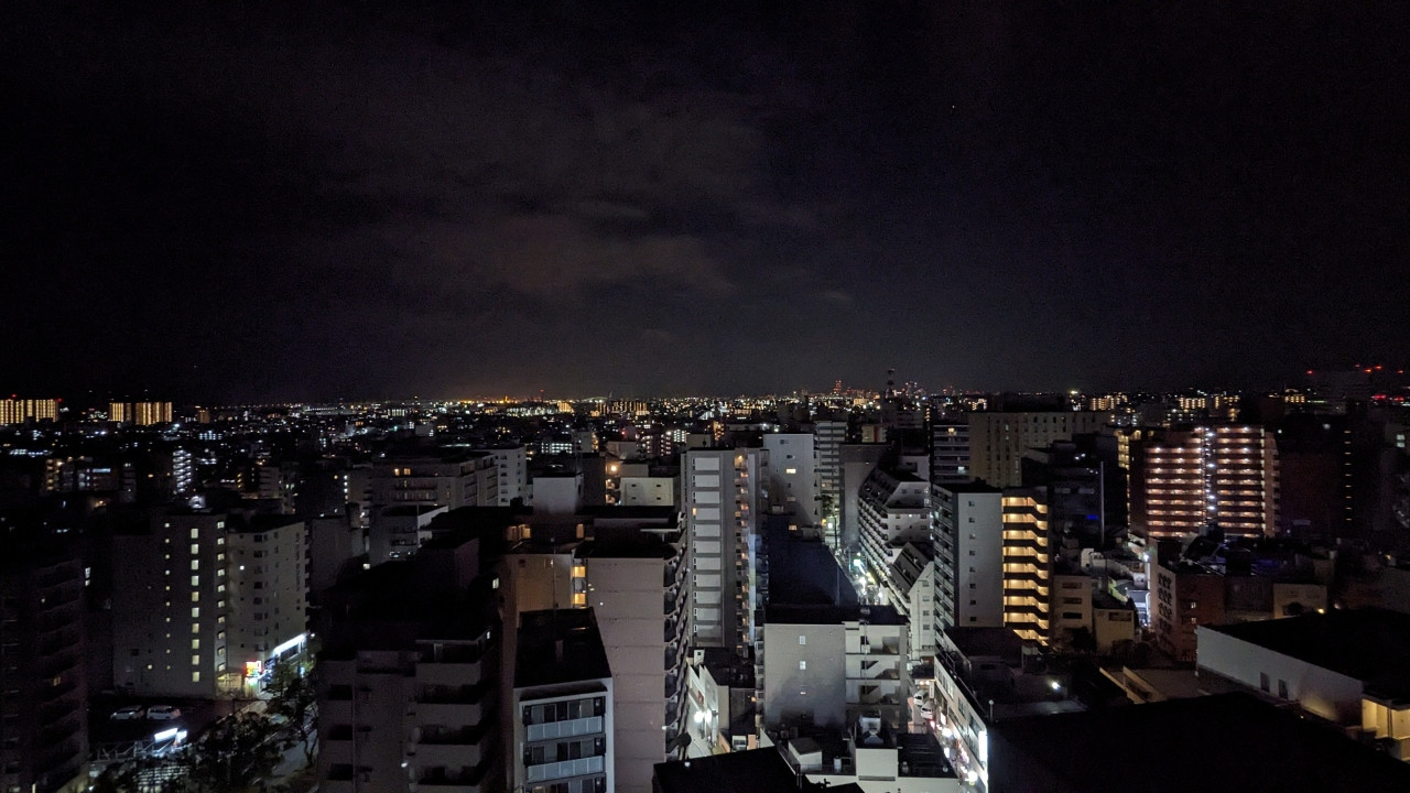 お風呂隣の休憩所から 夜