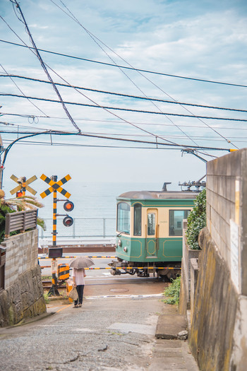 江ノ電 鎌倉高校前駅付近
