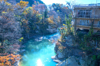 View from Mizukami Bridge Tone River Mizukami onsen