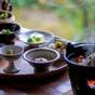 【朝食】郷土の味・だんご汁付き和定食 | 別府明礬温泉 岡本屋旅館