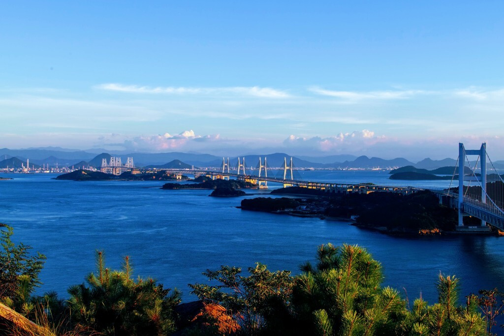 来島海峡大橋（しまなみ海道）　空撮
