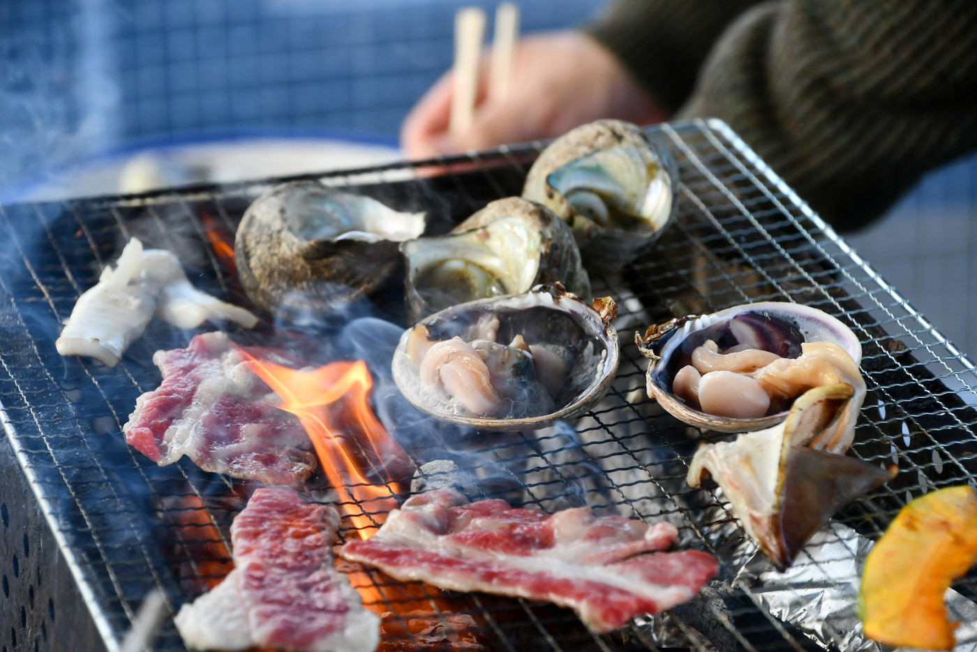 海鮮とお肉のバーベキュー