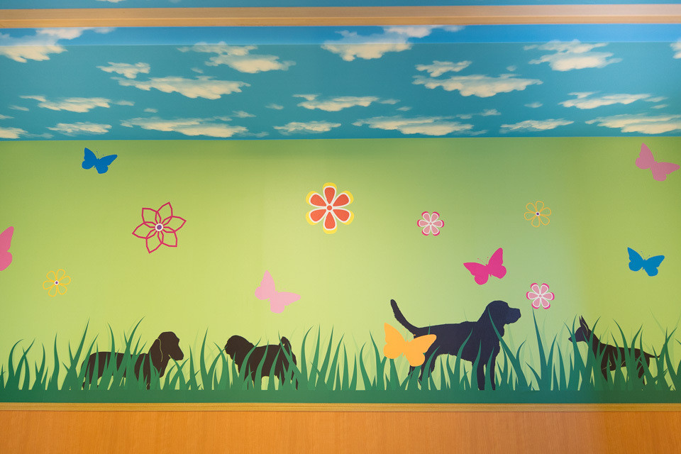 館内のアートウォール