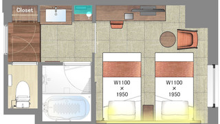デラックス ツインルーム バス・トイレセパレート 禁煙 (清掃は3日に1度となります)