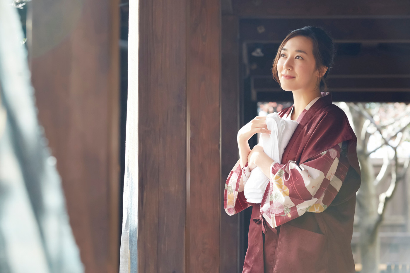 温泉 女性ポートレート
