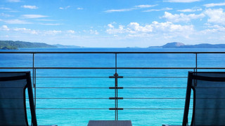 [オーシャンビュー] 半露天風呂付　最上階プレミアムツイン (ウッドデッキ付) 禁煙