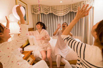 Hotel girls' party pajama party