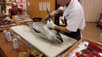 「南紀勝浦温泉　ホテル浦島」料理 717207 マグロ解体ショー