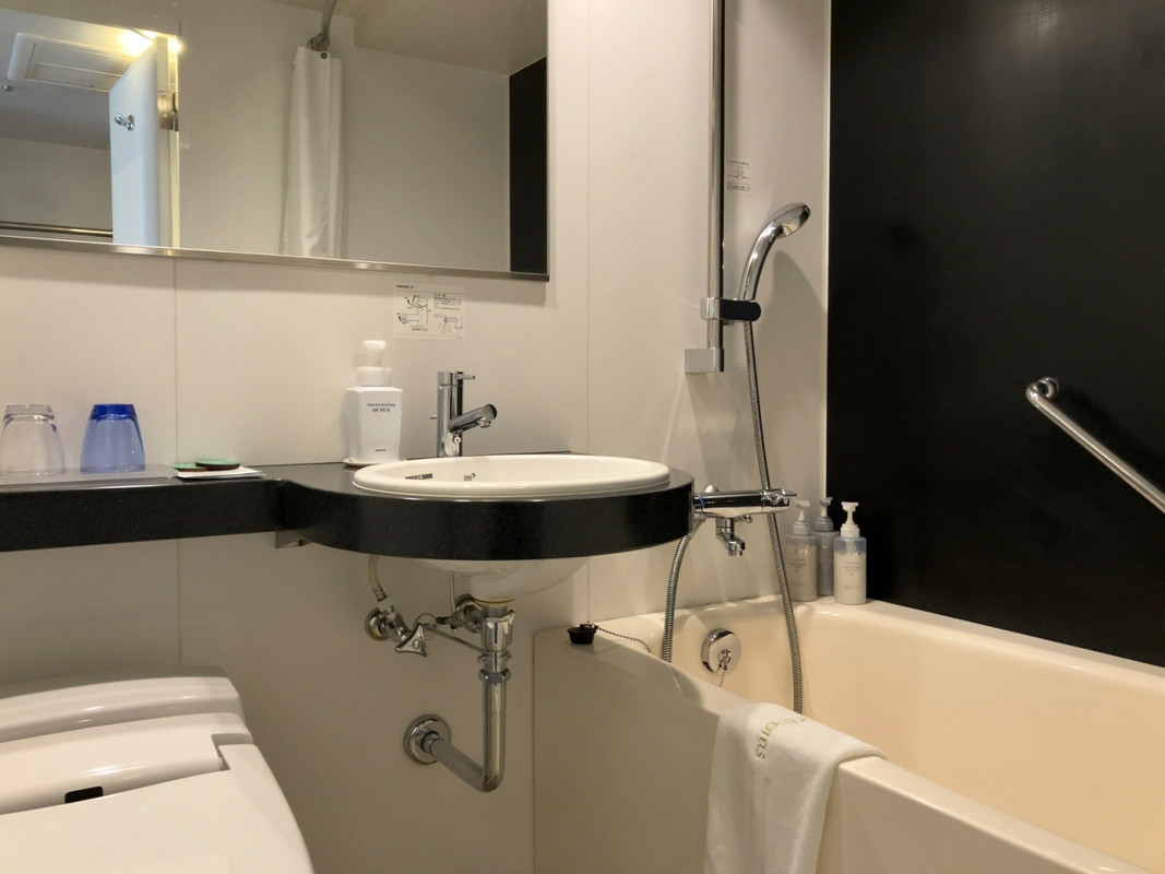 客室との間には段差が残るものの、浴室内は綺麗です