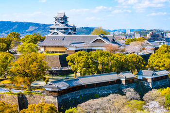 Kumamoto Castle, where restoration work is progressing smoothly (photographed on March 22, 2021)
