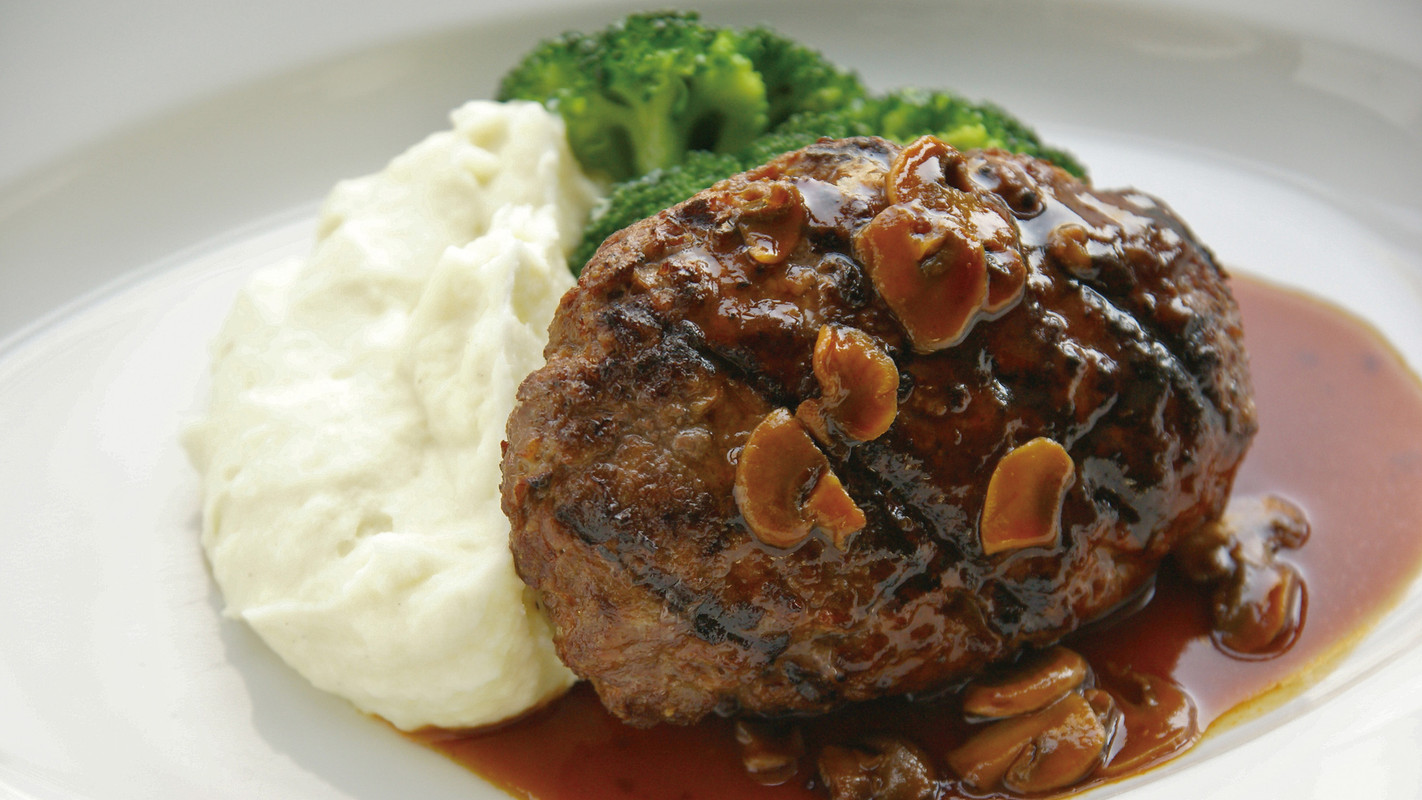 ランチ：牛肉100％の特製ハンバーグステーキ