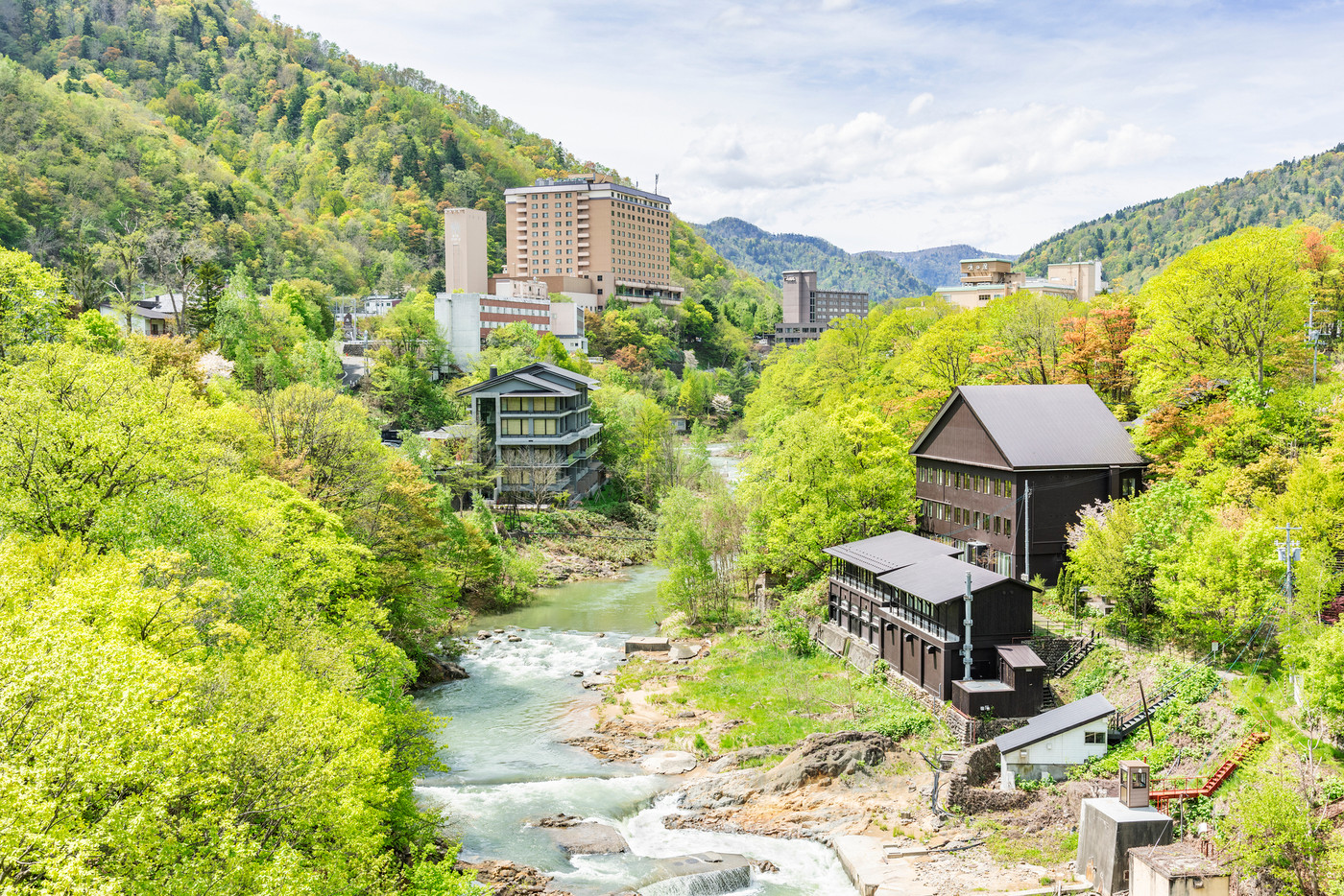 定山渓大橋から温泉街方向　札幌市