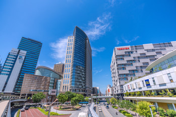 Kawasaki cityscape in Japan, overlooking Kawasaki Station and Muza Kawasaki