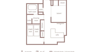 エグゼクティブ ルーム ベッド (複数台) 禁煙 キッチン