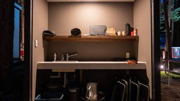 ドームテントの専用キッチン例 / 18