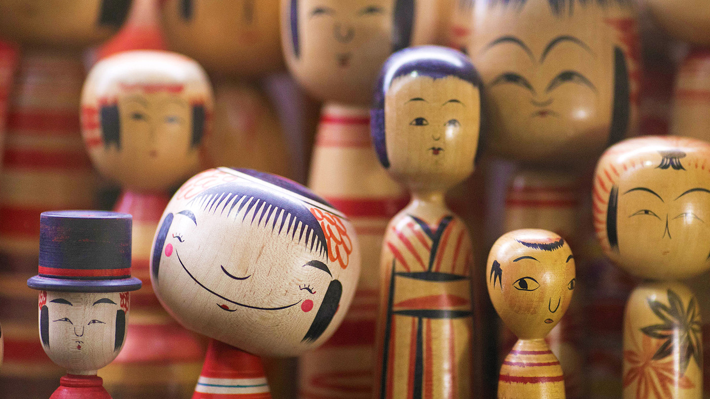 館内7か所、約1300本ものこけしが展示されていて、見ごたえたっぷり!4084999