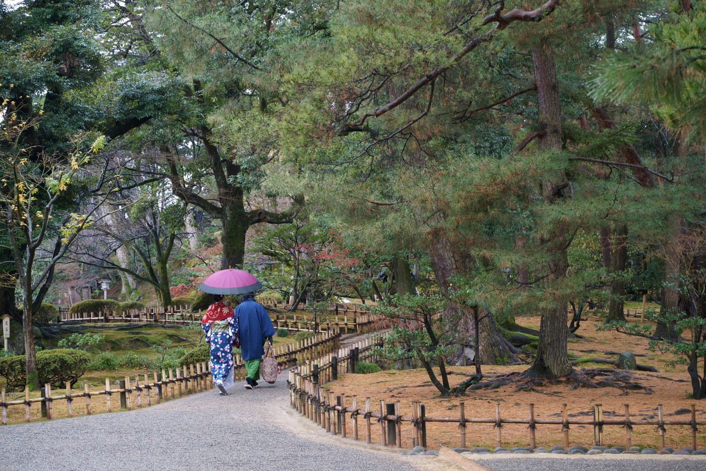 金沢の庭園での風景