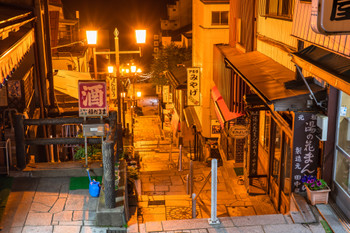 [Gunma] Ikaho onsen /Stone Step Street at Night