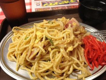 「スパゲッティーのパンチョ 秋葉原店」料理 1043763 白ナポ（並400g、お味噌汁付き）\650