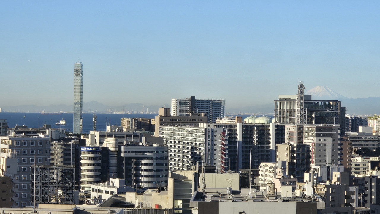 富士山に千葉ポートタワーに小さく横浜も見えます