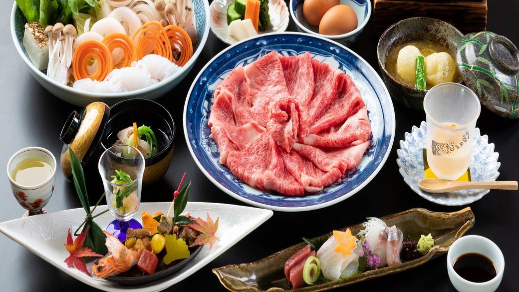 和牛すき焼きメインの懐石料理 / 1