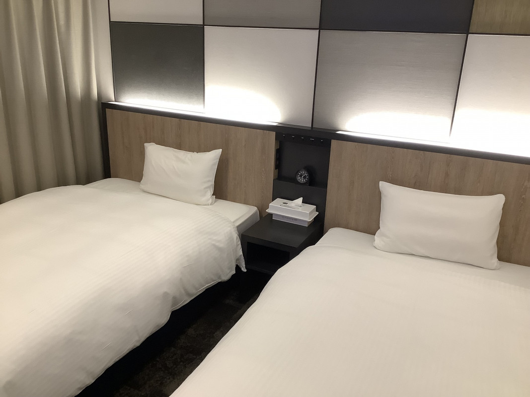 ツインルーム。スタイリッシュな感じ