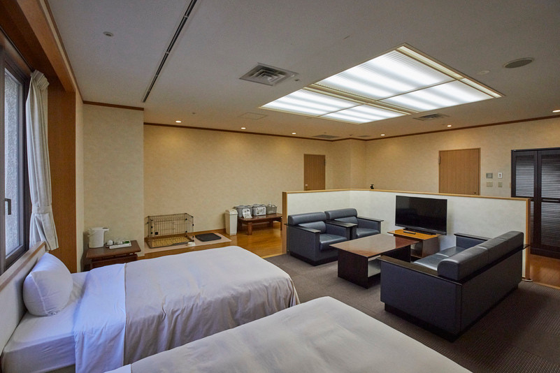 ペット専用バスが付いた特別室で快適ステイ3929464